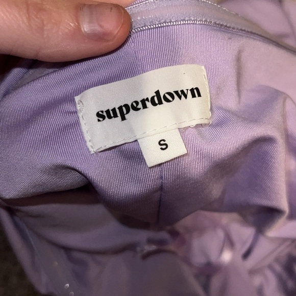 Superdown Revolve Vivienne Ruched Mini Dress in Lavender size small - Picture 6 of 8